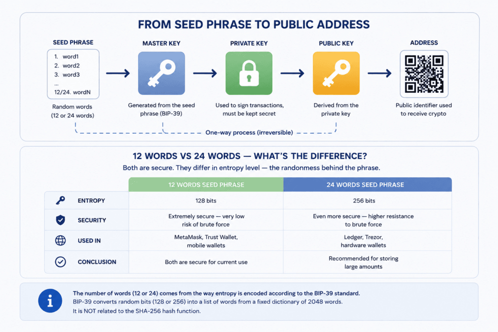 cum functioneaza seed phrase