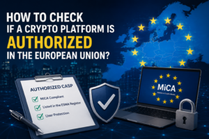 How to check if a crypto platform is EU authorized