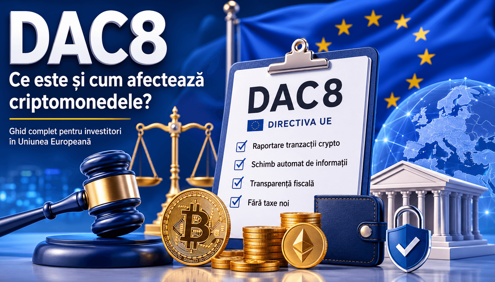 DAC8 - Ce este și cum afectează criptomonedele - Ghid complet pentru investitori în Uniunea Europeană