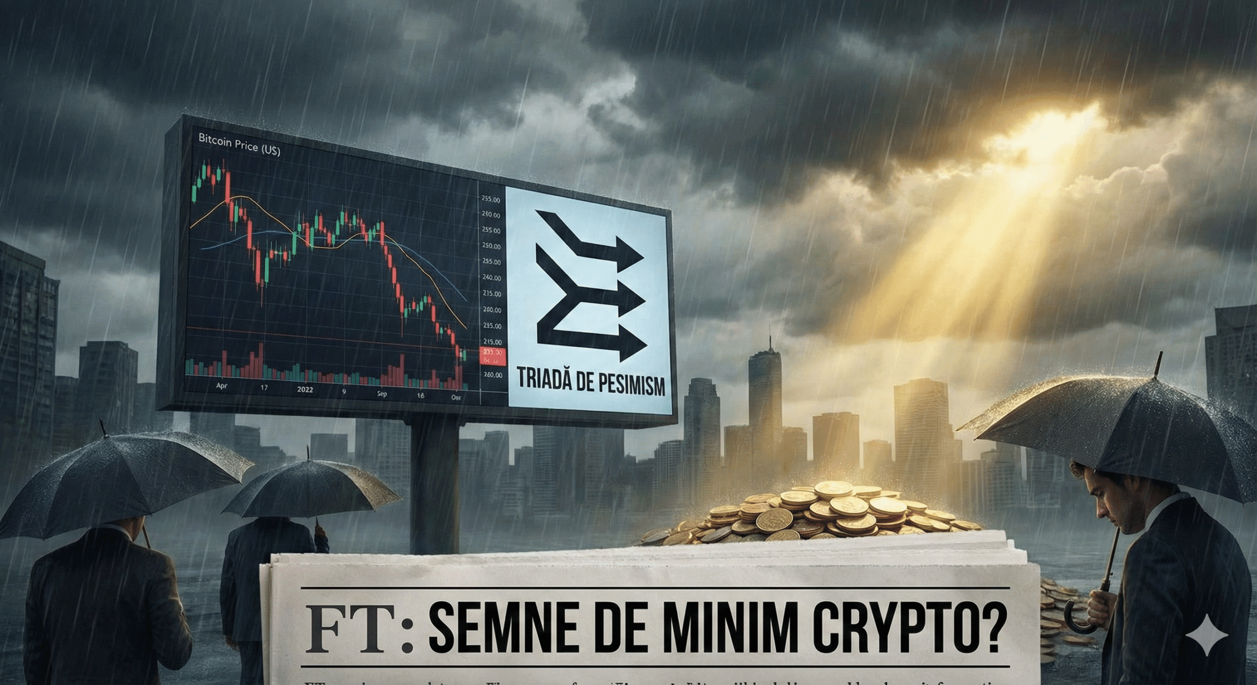 Semne de Minim Crypto? FT Adaugă Triadă de Pesimism Bitcoin