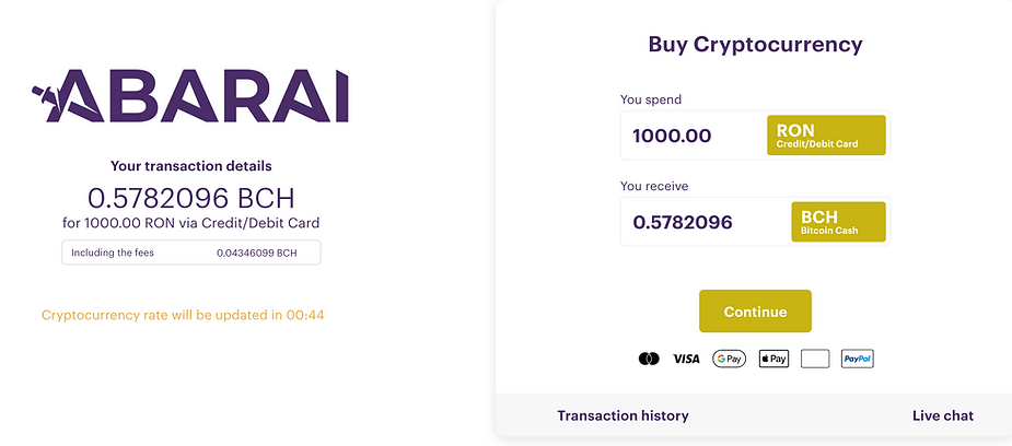 Купете Instant BCH от платформата Abarai